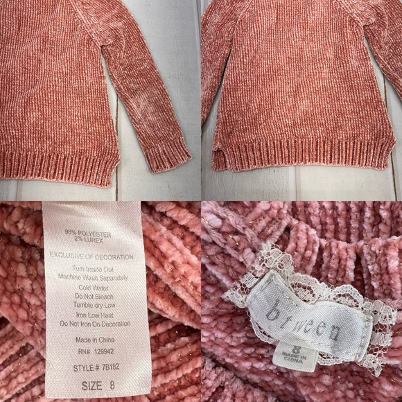 Btween Unicorn Sequin Velour Knit Sweater SIZE 8 - Picture 16 of 17